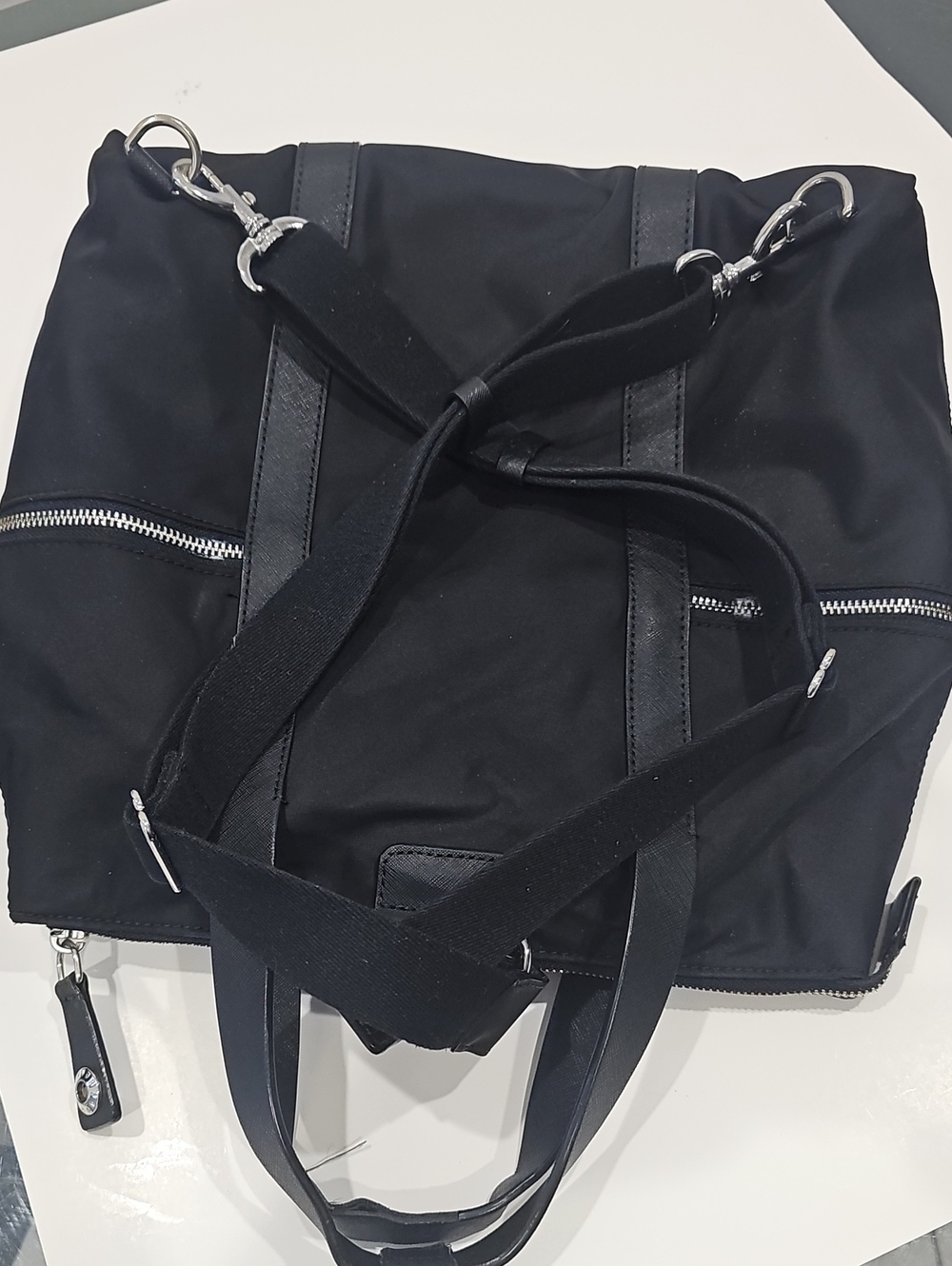 Henri Bendel Jetsetter convertible backpack featuring silver-tone hardware Black - Picture 10 of 16